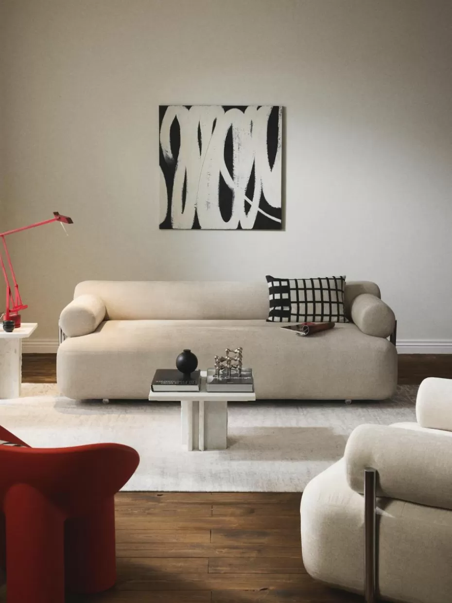 Sofas | Sofaserien-Westwing Collection Sofa Stella (3-Sitzer) Webstoff Off White