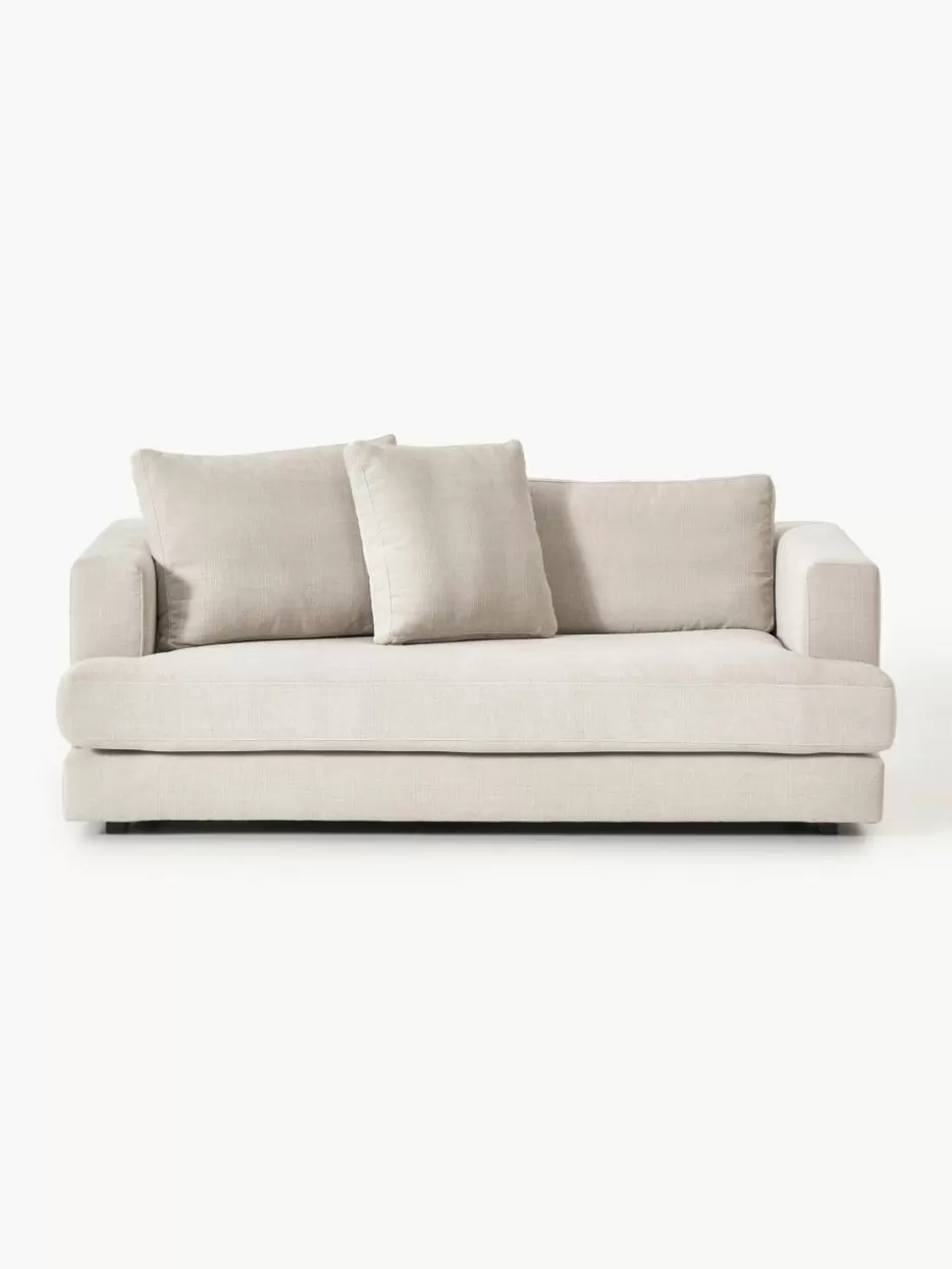 Sofaserien-Westwing Collection Sofa Tribeca (2-Sitzer) Webstoff Hellbeige