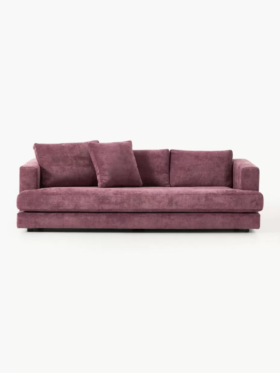 Sofas | Sofaserien-Westwing Collection Sofa Tribeca (3-Sitzer) Webstoff Aubergine
