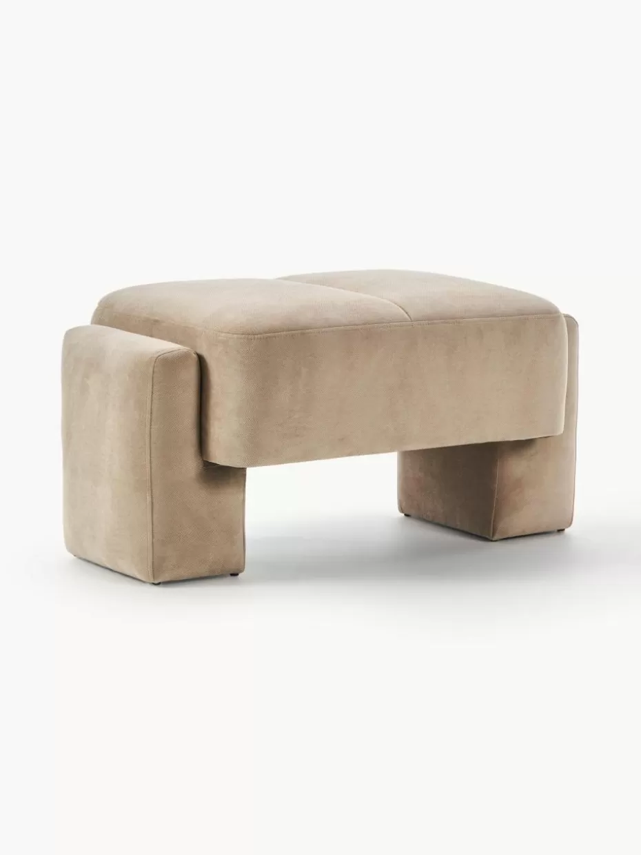 Hocker | Sofaserien-Westwing Collection Sofa-Hocker Bobi Webstoff Beige