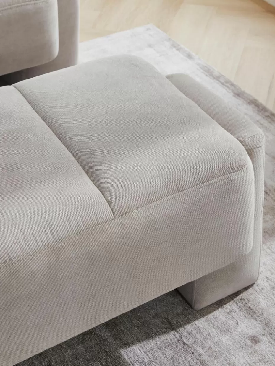 Hocker | Sofaserien-Westwing Collection Sofa-Hocker Bobi Webstoff Hellgrau