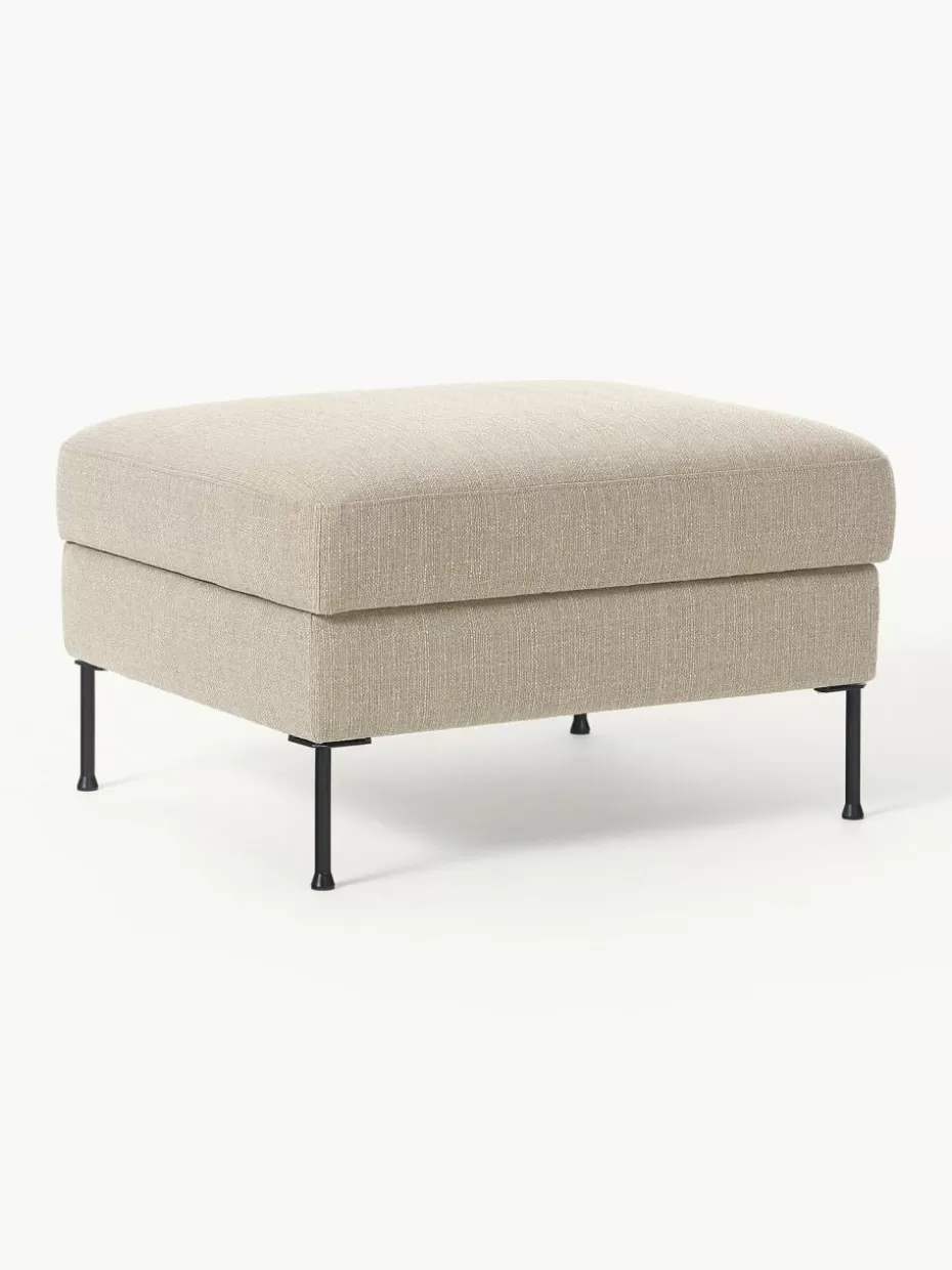 Hocker | Sofaserien-Westwing Collection Sofa-Hocker Cucita mit Stauraum Webstoff Beige