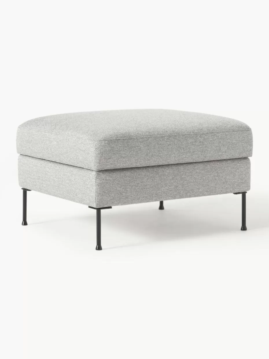 Hocker | Sofaserien-Westwing Collection Sofa-Hocker Cucita mit Stauraum Webstoff Grau