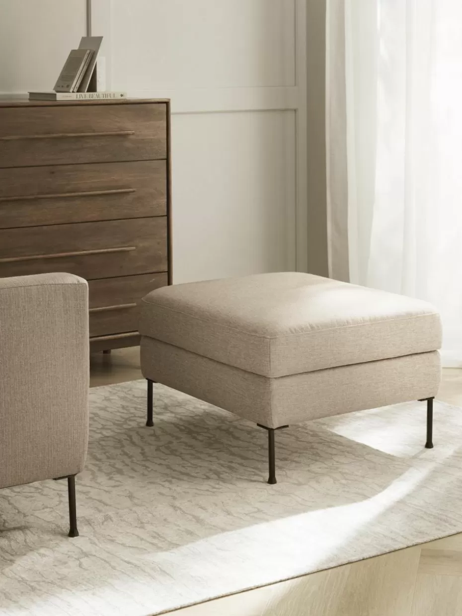 Hocker | Sofaserien-Westwing Collection Sofa-Hocker Cucita mit Stauraum Webstoff Beige