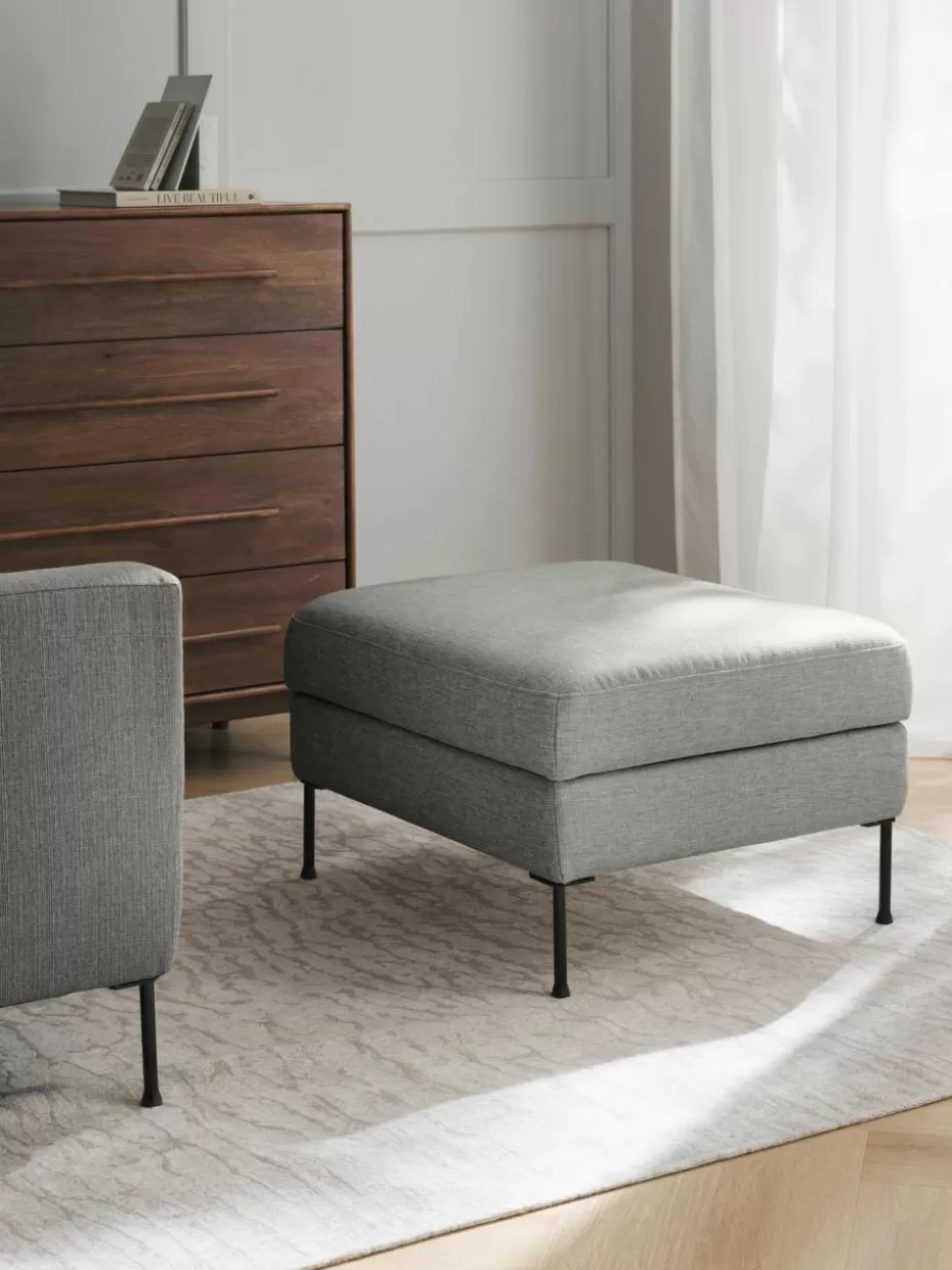 Hocker | Sofaserien-Westwing Collection Sofa-Hocker Cucita mit Stauraum Webstoff Grau