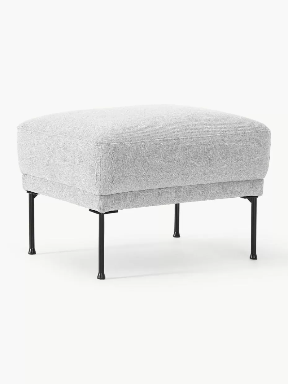 Hocker | Sofaserien-Westwing Collection Sofa-Hocker Fluente Webstoff Hellgrau