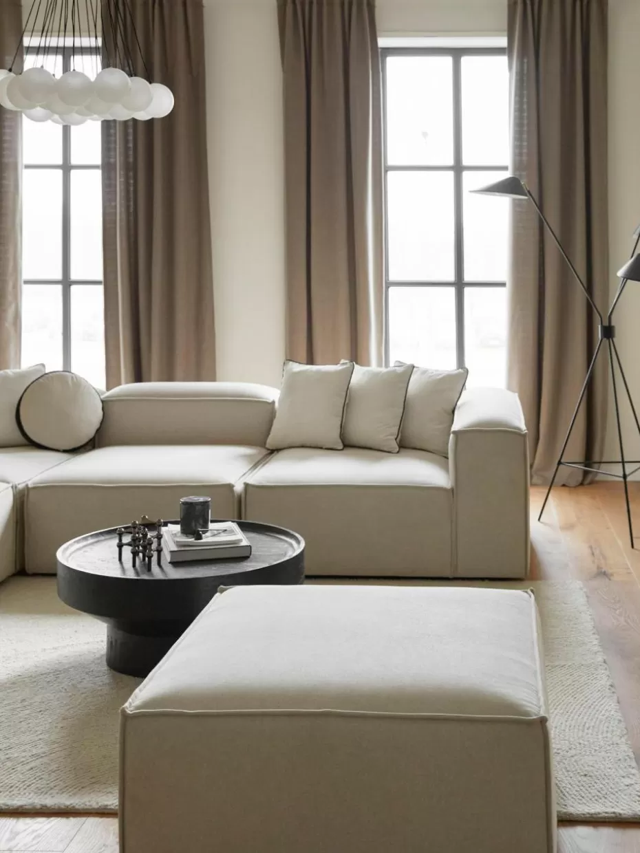 Sofas | Sofaserien-Westwing Collection Sofa-Hocker Lennon Webstoff Off White