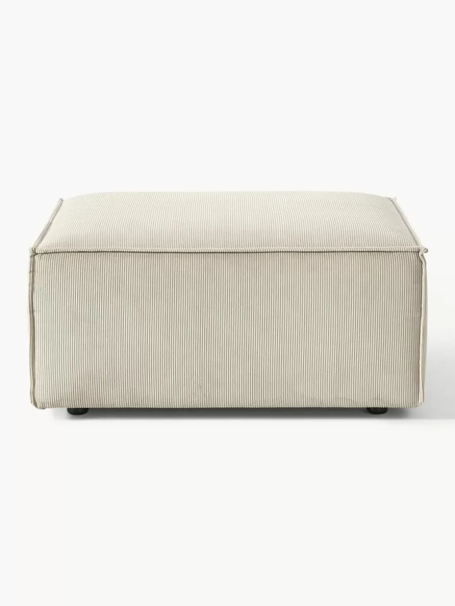 Hocker | Sofaserien-Westwing Collection Sofa-Hocker Lennon aus Cord Cord Hellbeige