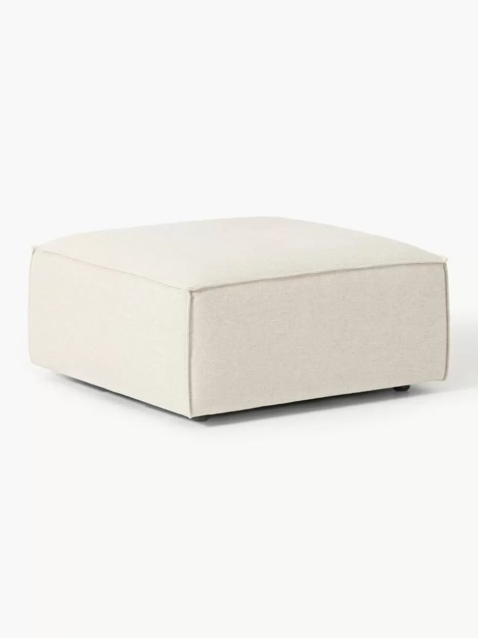 Sofaserien-Westwing Collection Sofa-Hocker Lennon aus Leinen-Mix Leinen-Mix Beige