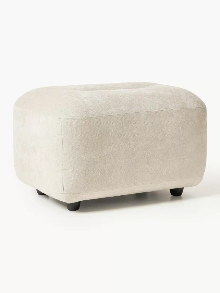 Sofaserien-Westwing Collection Sofa-Hocker Stella Webstoff Off White