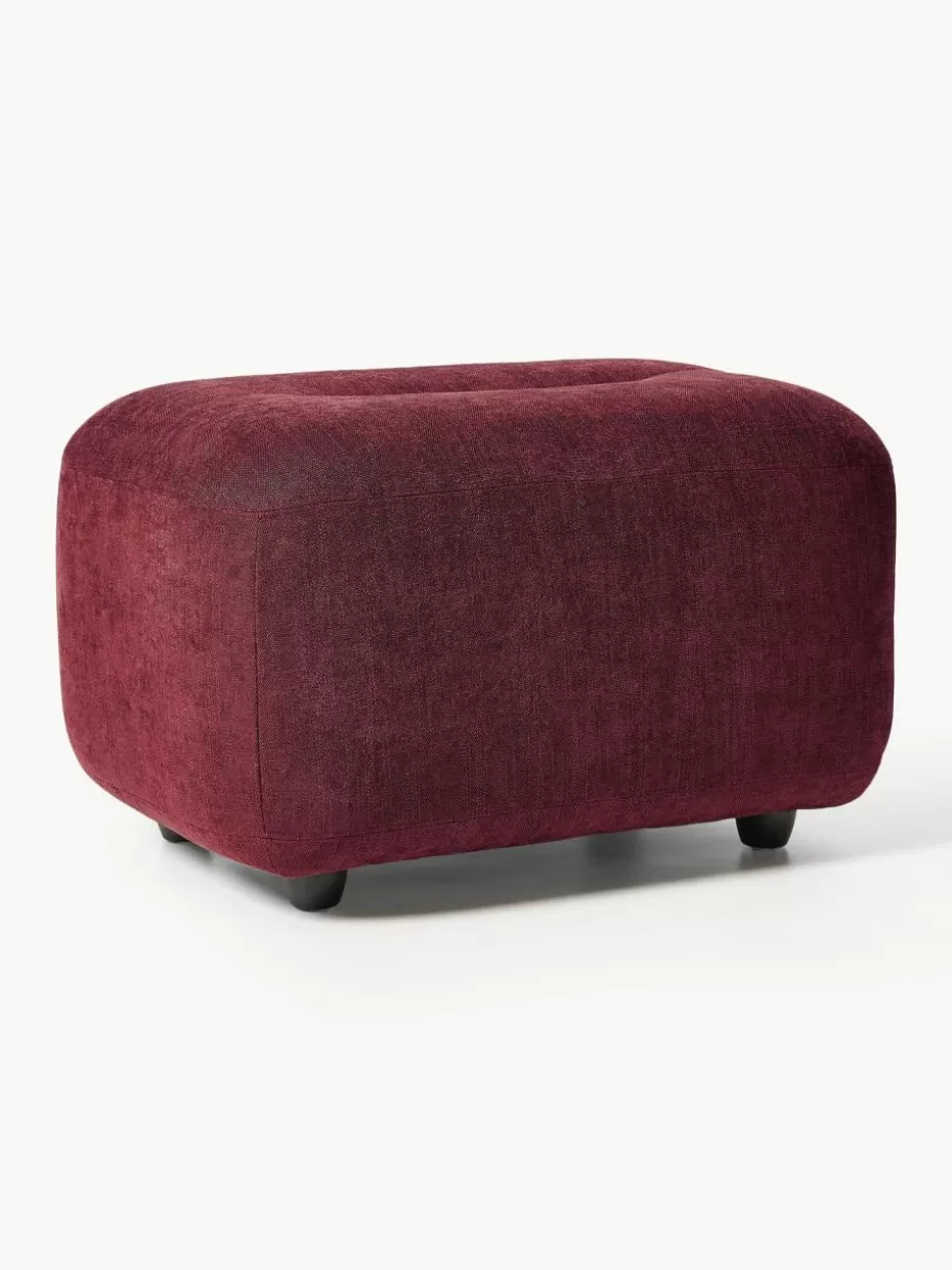 Sofaserien-Westwing Collection Sofa-Hocker Stella Webstoff Weinrot