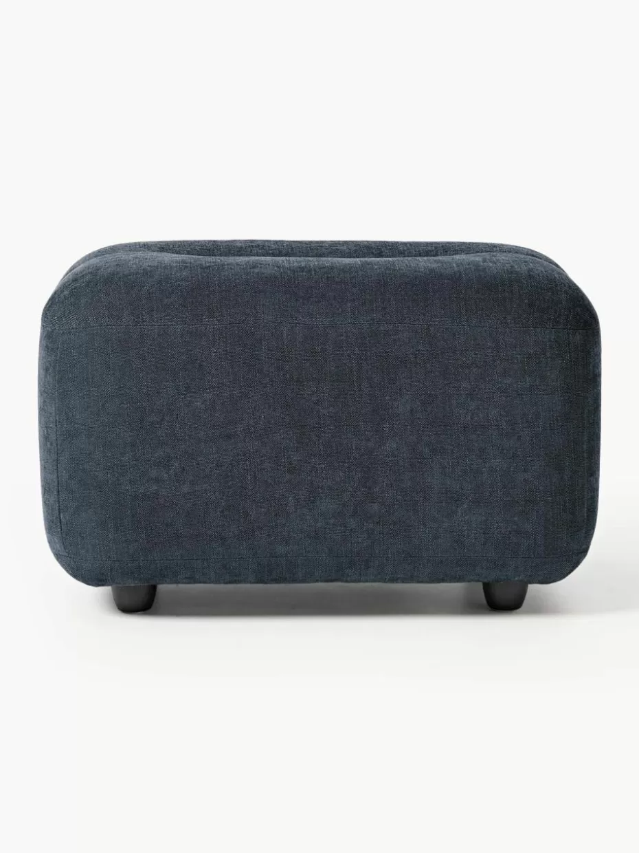 Sofaserien-Westwing Collection Sofa-Hocker Stella Webstoff Denimblau