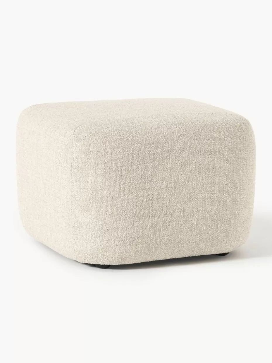 Hocker | Sofaserien-Westwing Collection Sofa-Hocker Wolke aus Bouclé Bouclé Hellbeige