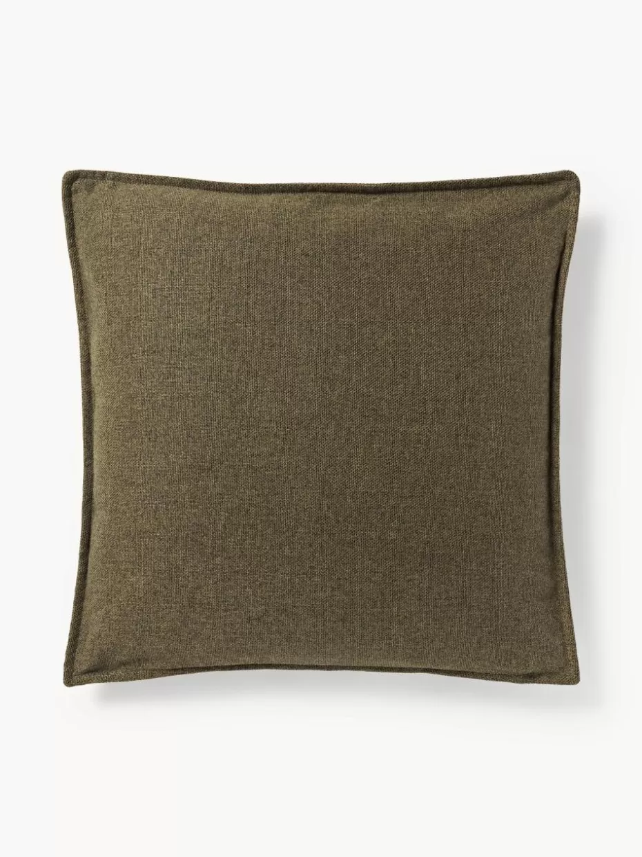Sofakissen-Westwing Collection Sofa-Kissen Lennon Webstoff Olivgrün