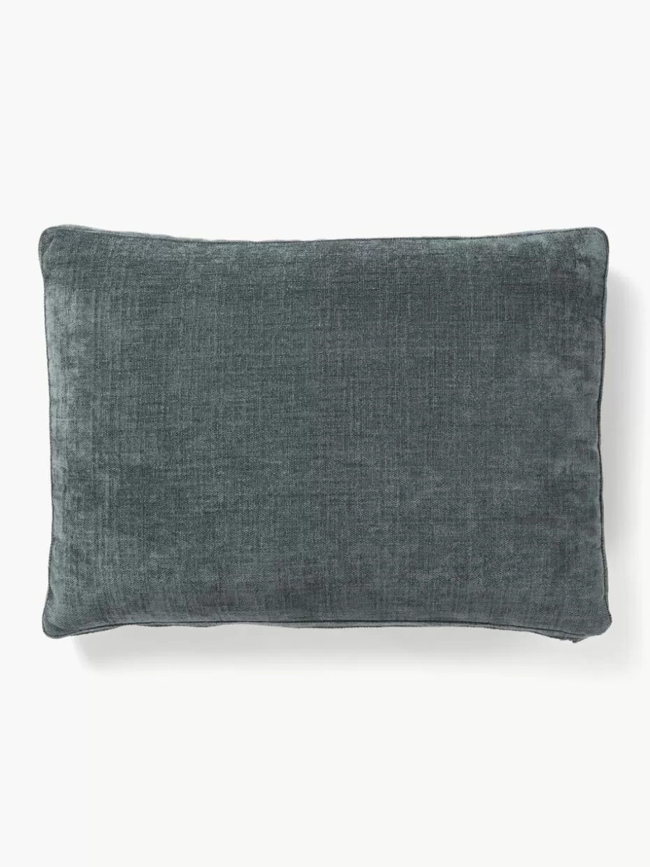 Sofakissen | Sofaserien-Westwing Collection Sofa-Kissen Tribeca Webstoff Graublau