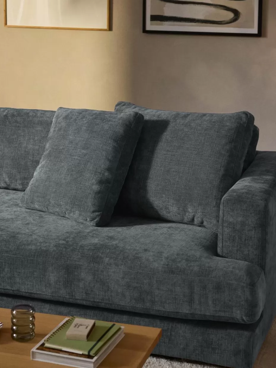 Sofakissen | Sofaserien-Westwing Collection Sofa-Kissen Tribeca Webstoff Graublau