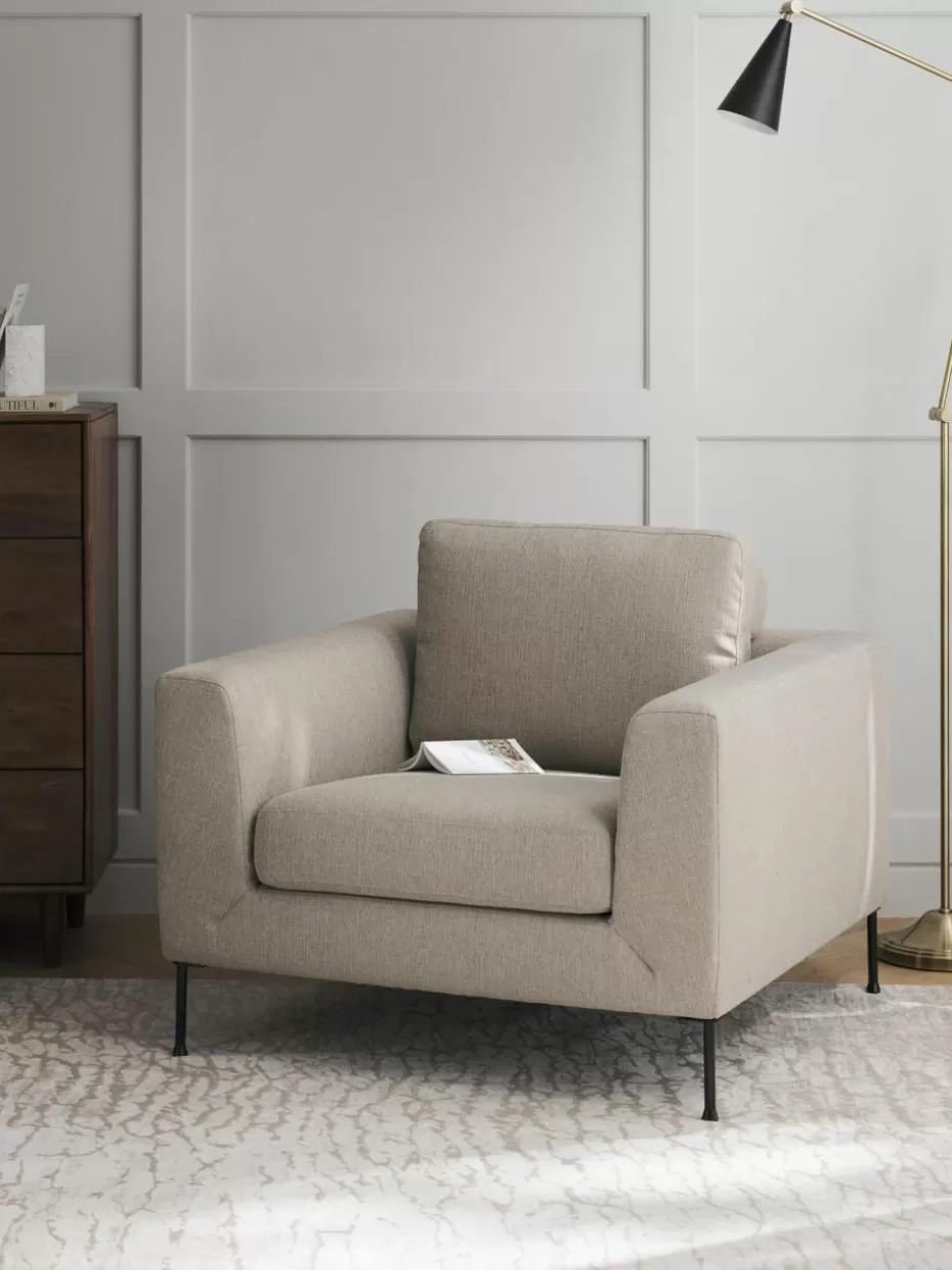 Sessel | Sofaserien-Westwing Collection Sofa-Sessel Cucita Webstoff Beige