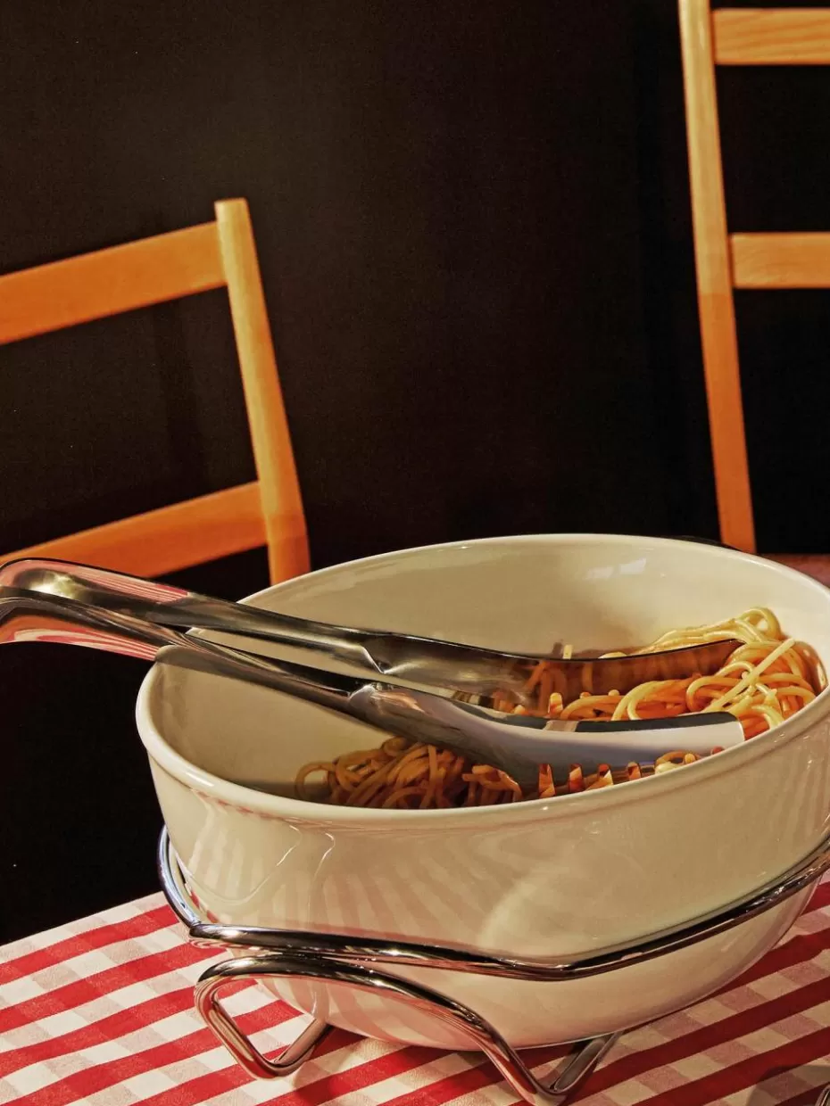 Servierbesteck-Sambonet Spaghettizange Living Silberfarben, hochglanzpoliert