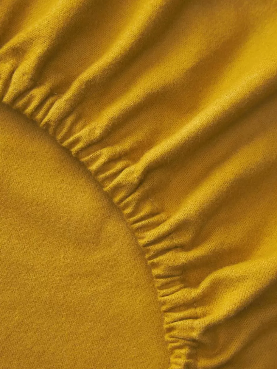 Spannbettlaken-Westwing Collection Spannbettlaken Biba, Flanell Senfgelb