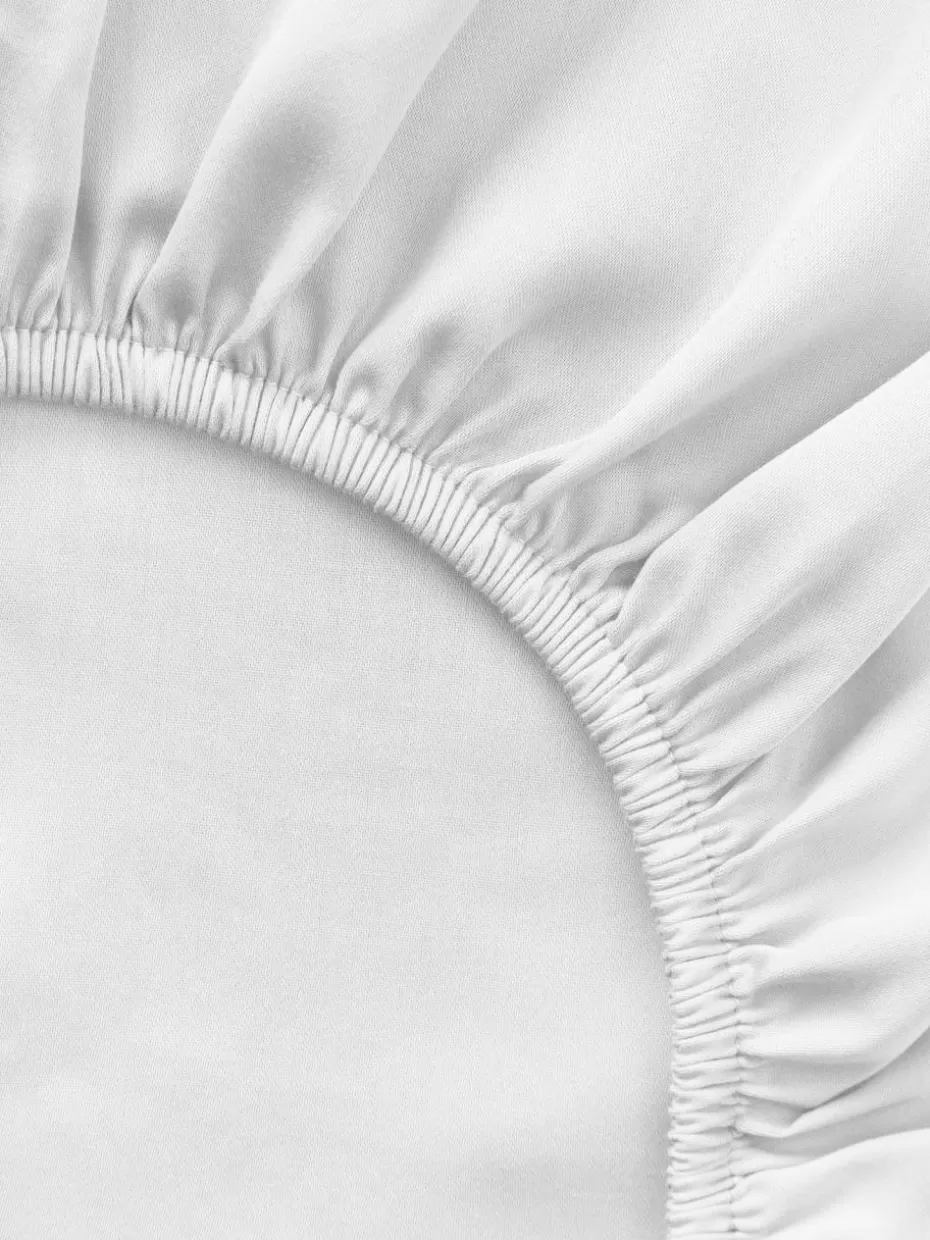 Spannbettlaken-Westwing Collection Spannbettlaken Comfort, Baumwollsatin Weiß