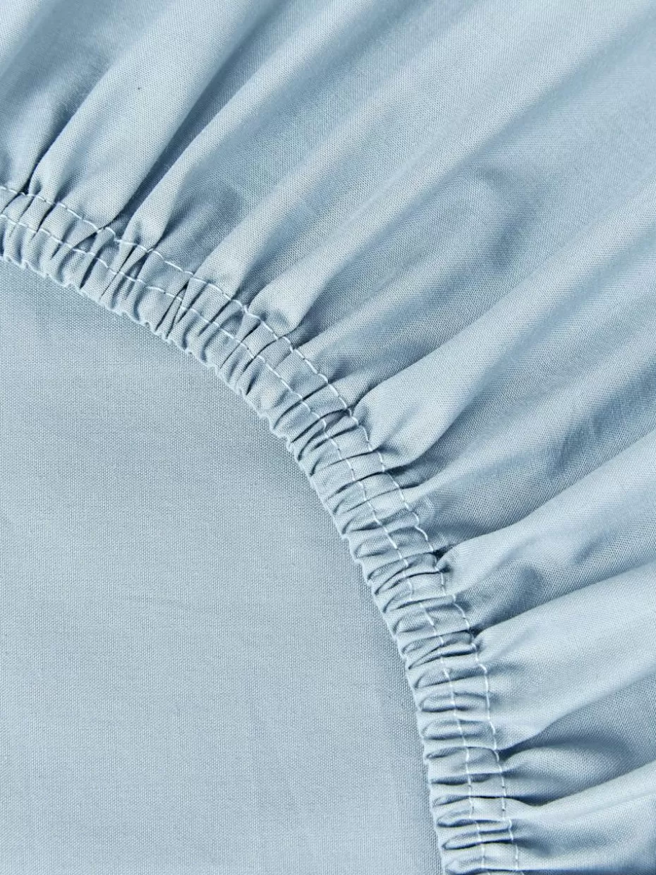 Spannbettlaken-Westwing Collection Spannbettlaken Elsie, Baumwollperkal Hellblau