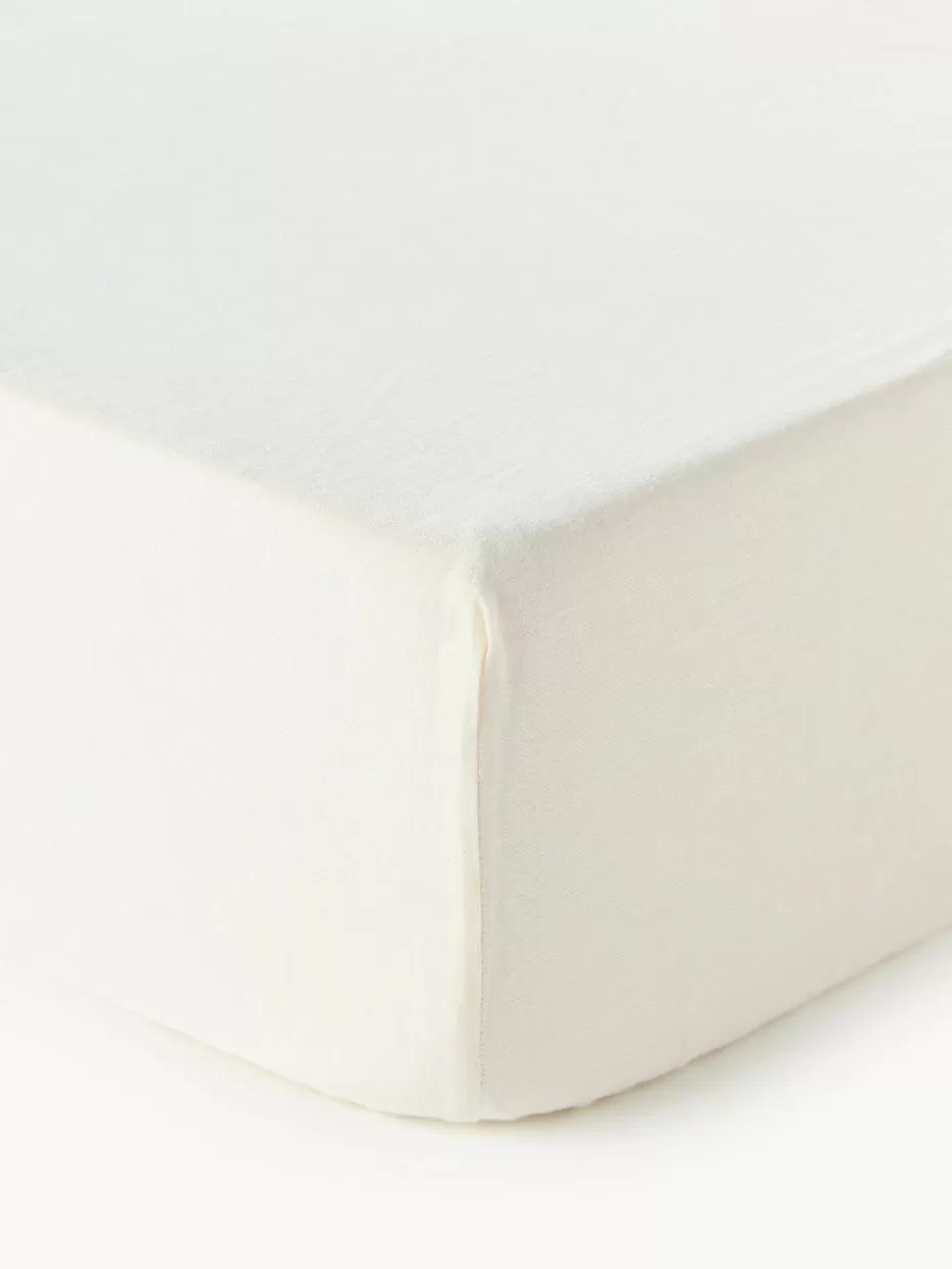 Spannbettlaken-Westwing Collection Spannbettlaken Linna, Leinen Off White