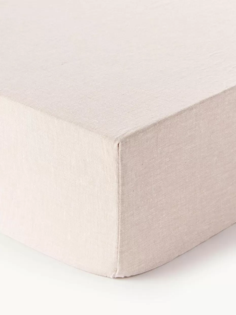Spannbettlaken-Westwing Collection Spannbettlaken Linna, Leinen Mauve
