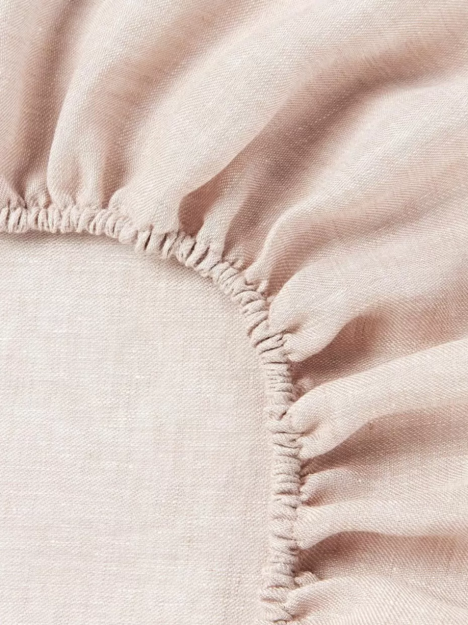 Spannbettlaken-Westwing Collection Spannbettlaken Linna, Leinen Mauve