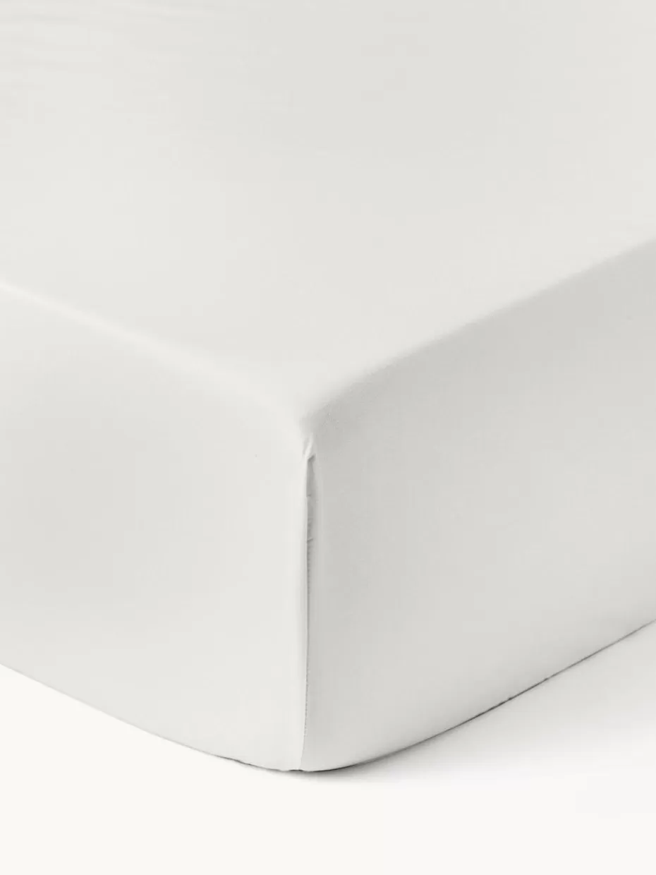 Spannbettlaken-Westwing Collection Spannbettlaken Premium, Baumwollsatin Hellgrau