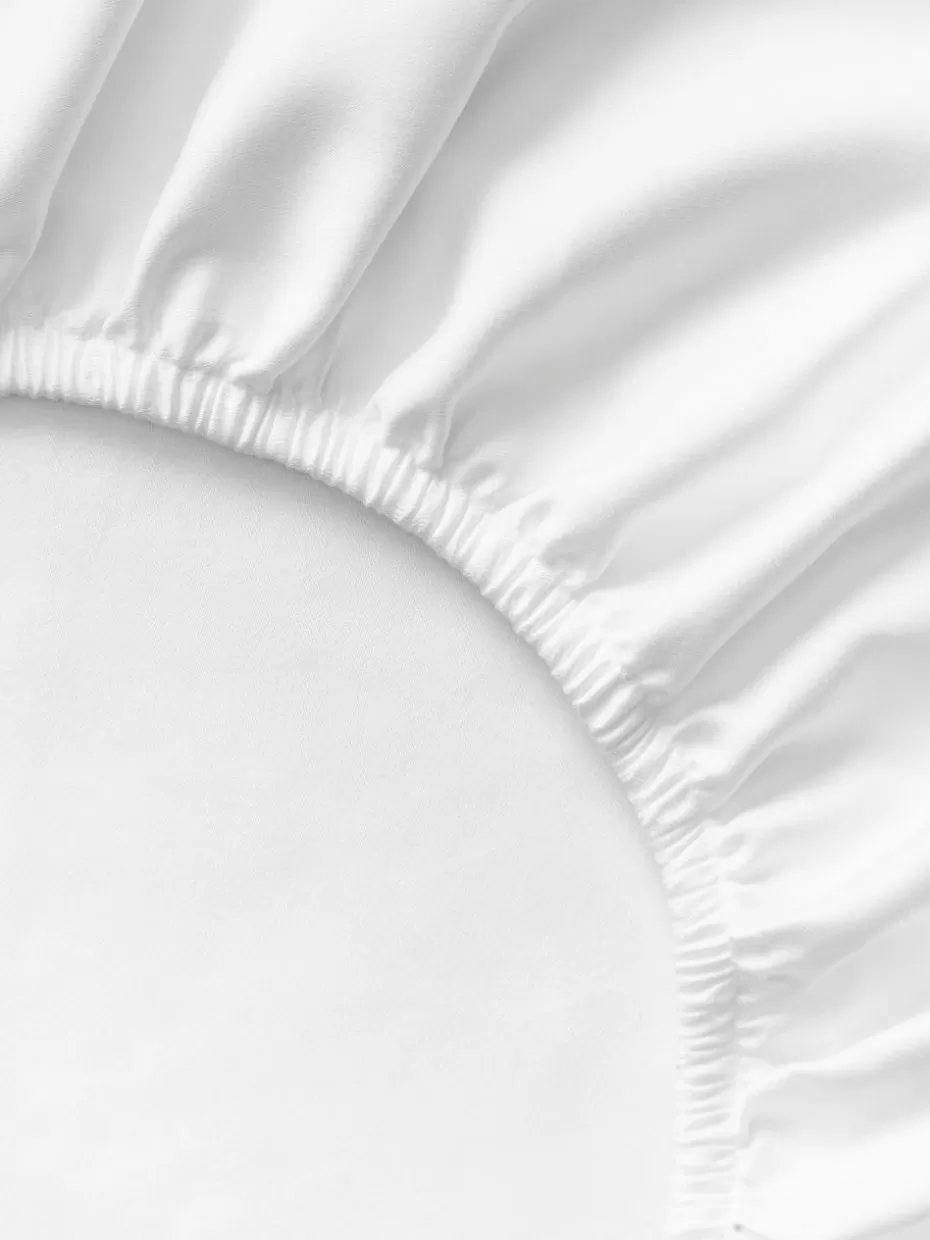 Spannbettlaken-Westwing Collection Spannbettlaken Premium, Baumwollsatin Weiß