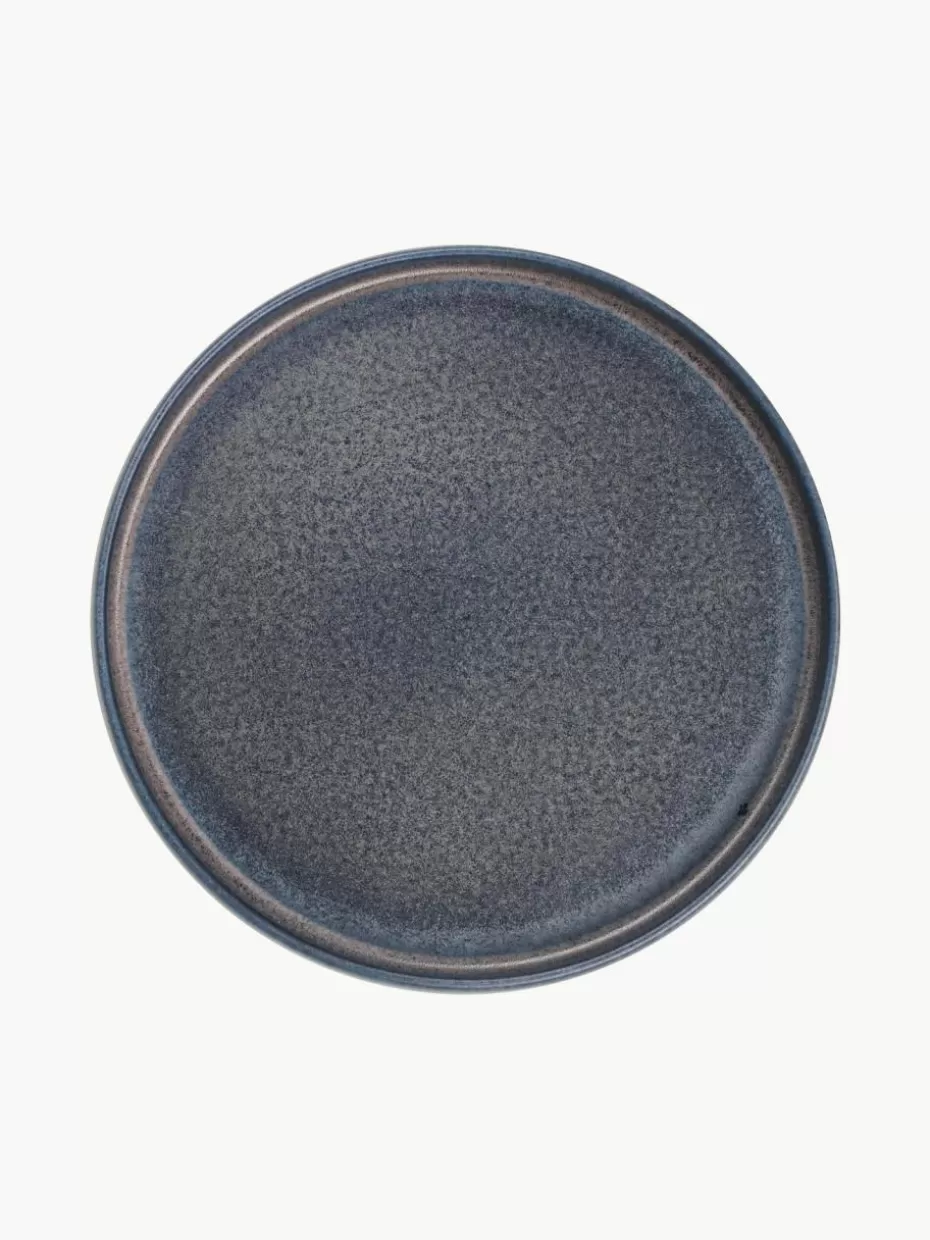 Teller-Asa Selection Speiseteller Gobi mit reaktiver Glasur, 6 Stück Graublau