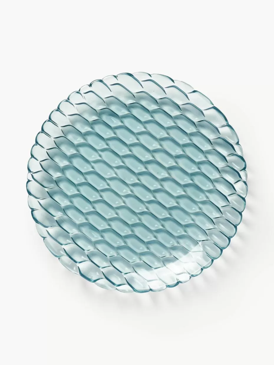 Teller-Kartell Speiseteller Jellies mit Strukturmuster, 4 Stück Hellblau