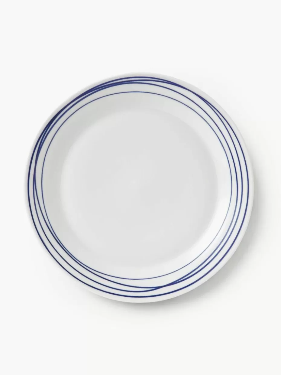 Teller-Royal Doulton Speiseteller Pacific Blue aus Porzellan Liniert