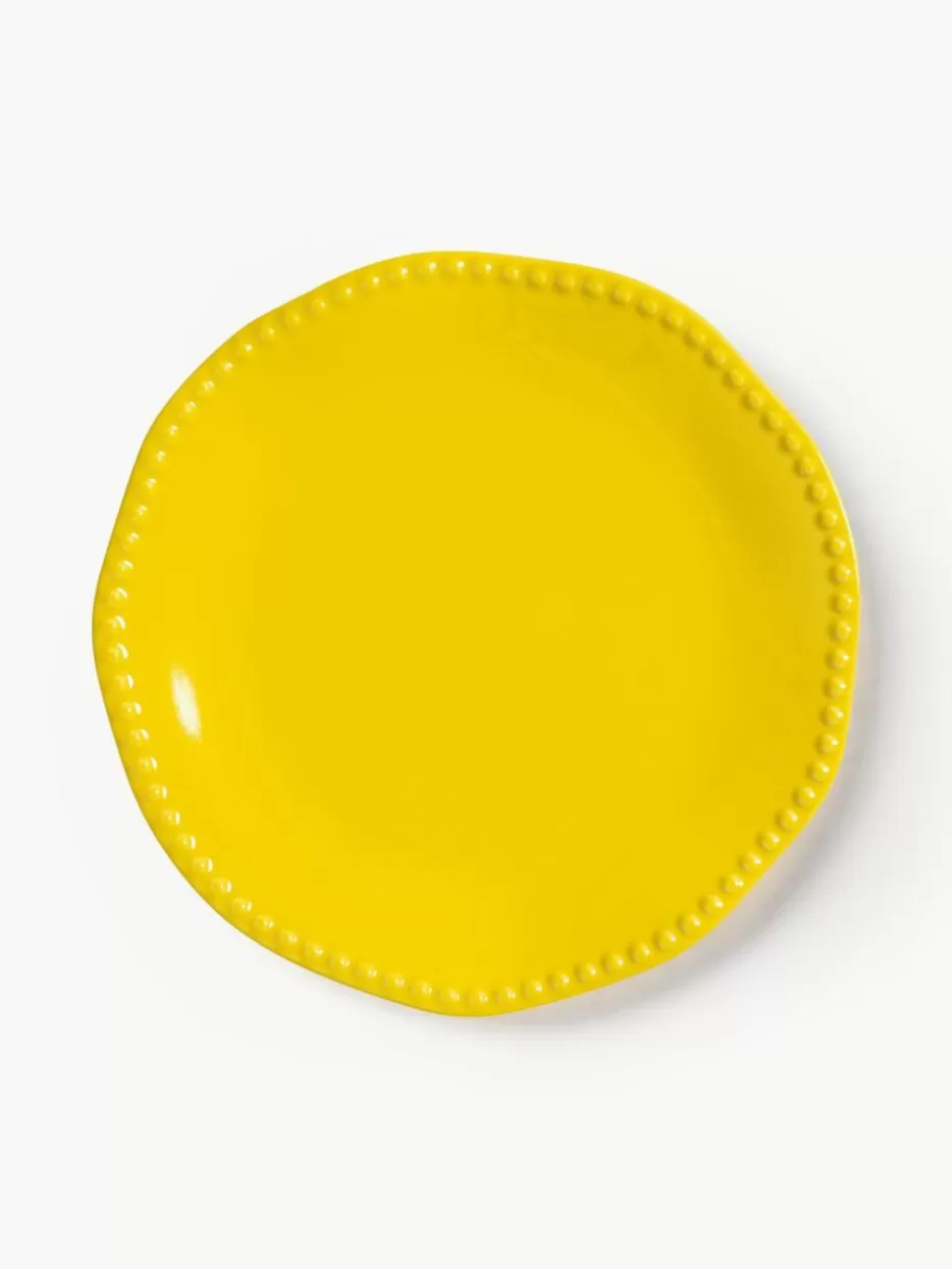 Teller-&k amsterdam Speiseteller Perle aus Fine Bone China, 2 Stück Sonnengelb