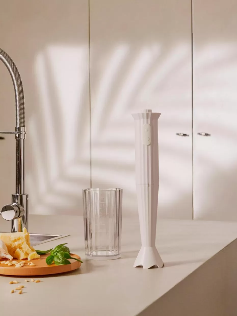Mixer-Alessi Stabmixer Plissé mit Becher Off White