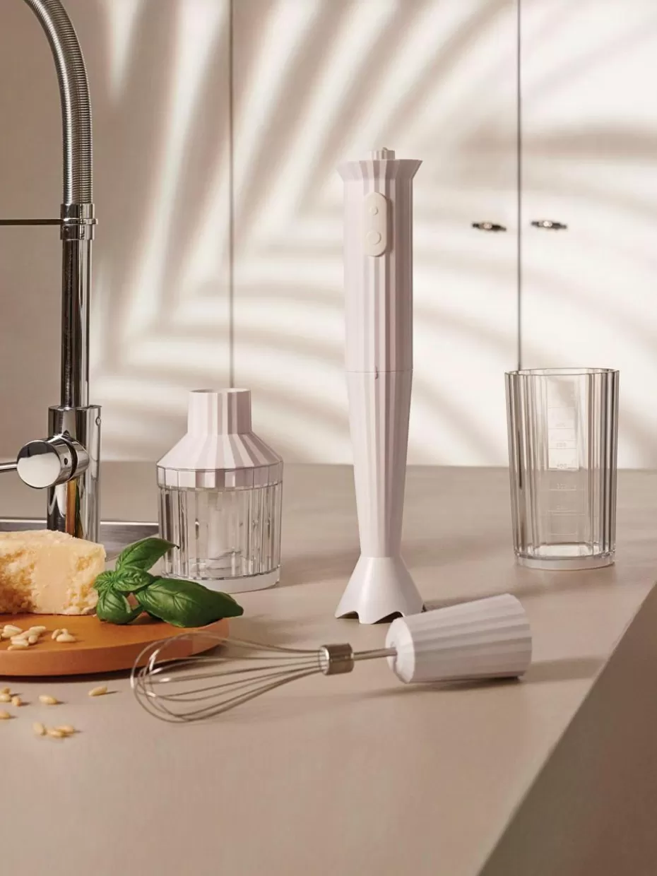 Mixer-Alessi Stabmixer-Set Plissé, 4-tlg. Off White, matt