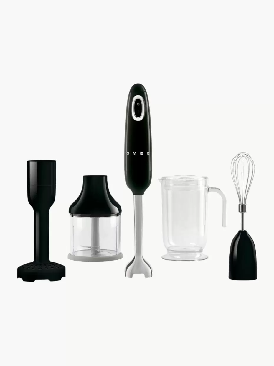 Mixer-Smeg Stabmixer-Set 50's Style, 5-tlg. Schwarz, glänzend