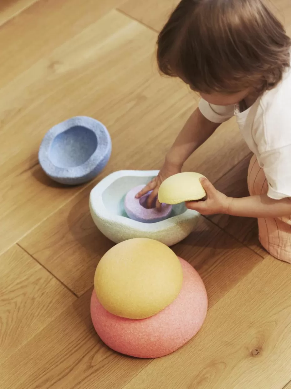 Spielzeug & Kuscheltiere-Stapelstein e Inside, 6er-Set Bunt, pastell getönt