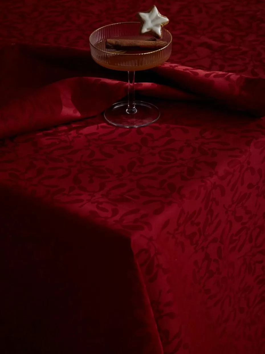 Servietten-Westwing Collection Stoffservietten Hollyn mit winterlichem Motiv, 4 Stück Rot