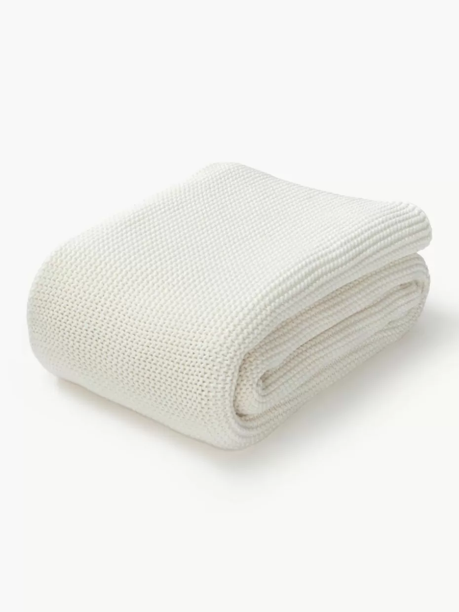 Weihnachtliche Decken & Plaids | Decken & Plaids-Westwing Collection Strickdecke Adalyn aus Bio-Baumwolle Off White