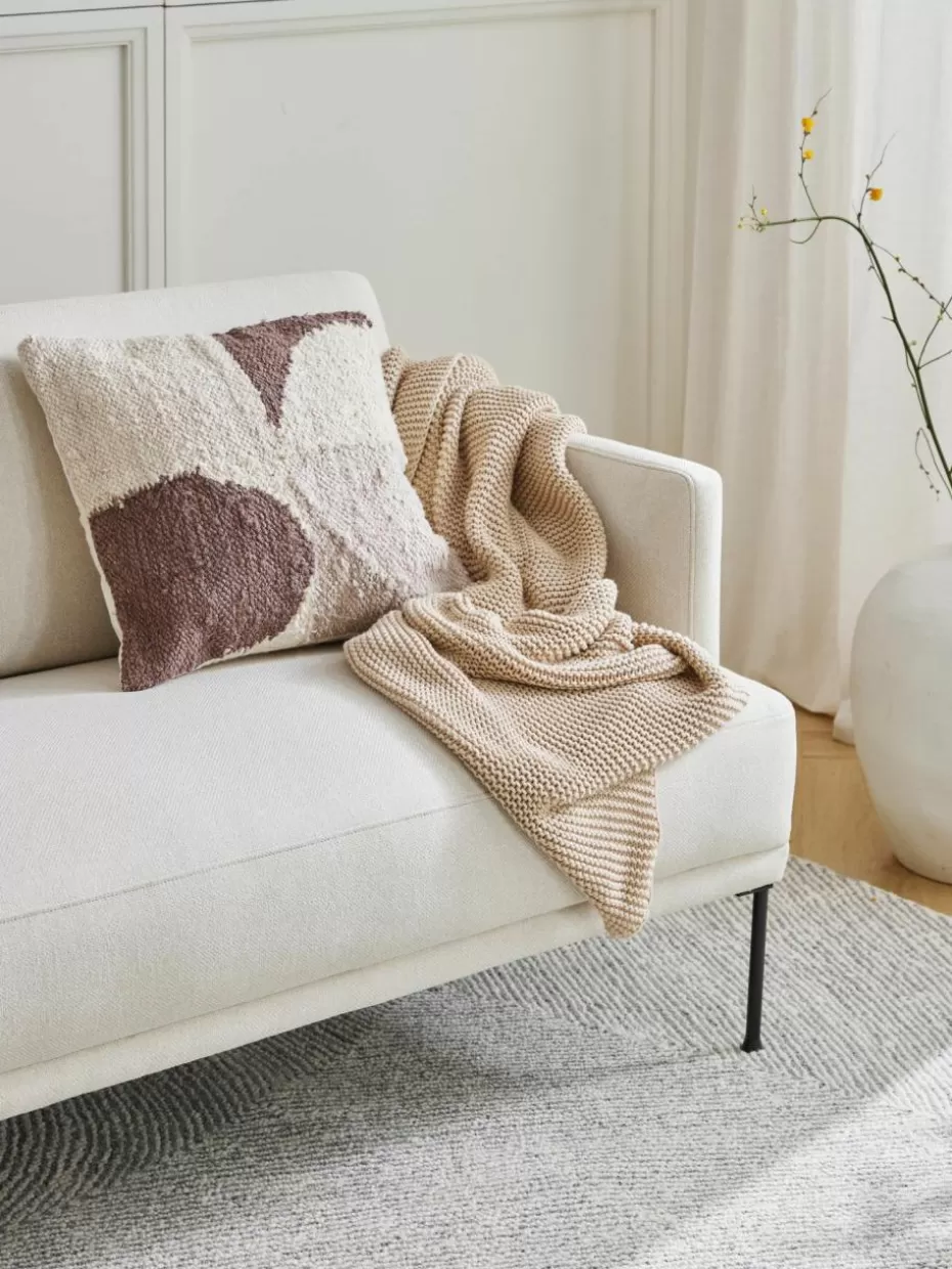 Weihnachtliche Decken & Plaids | Decken & Plaids-Westwing Collection Strickdecke Adalyn aus Bio-Baumwolle Hellbeige