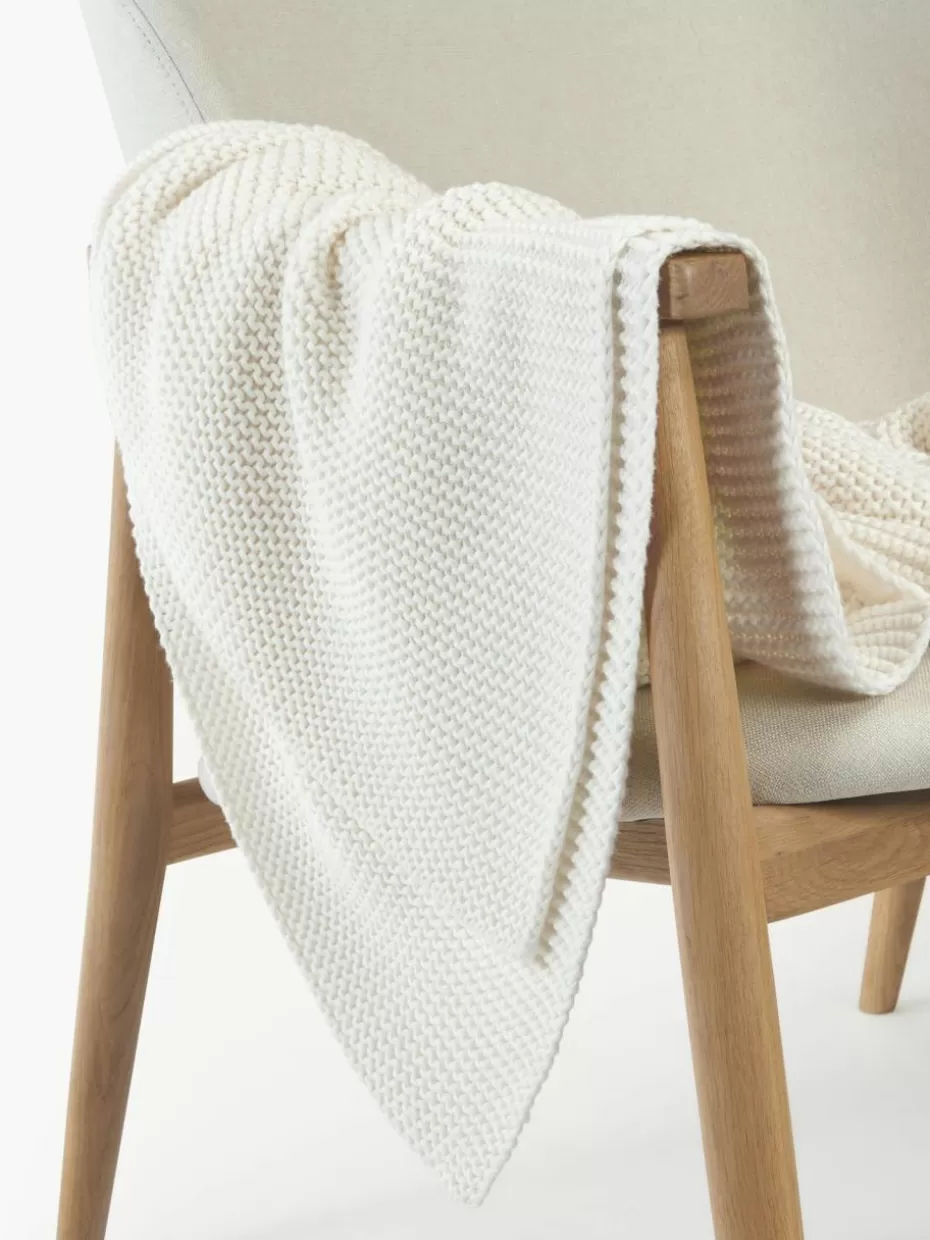 Weihnachtliche Decken & Plaids | Decken & Plaids-Westwing Collection Strickdecke Adalyn aus Bio-Baumwolle Off White