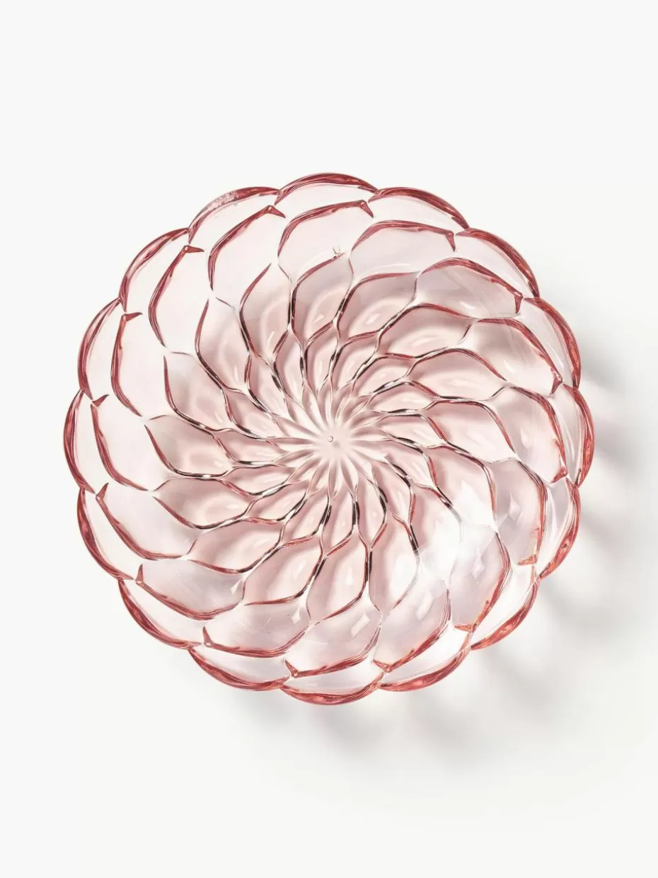 Teller-Kartell Suppenteller Jellies mit Strukturmuster, 4 Stück Hellrosa