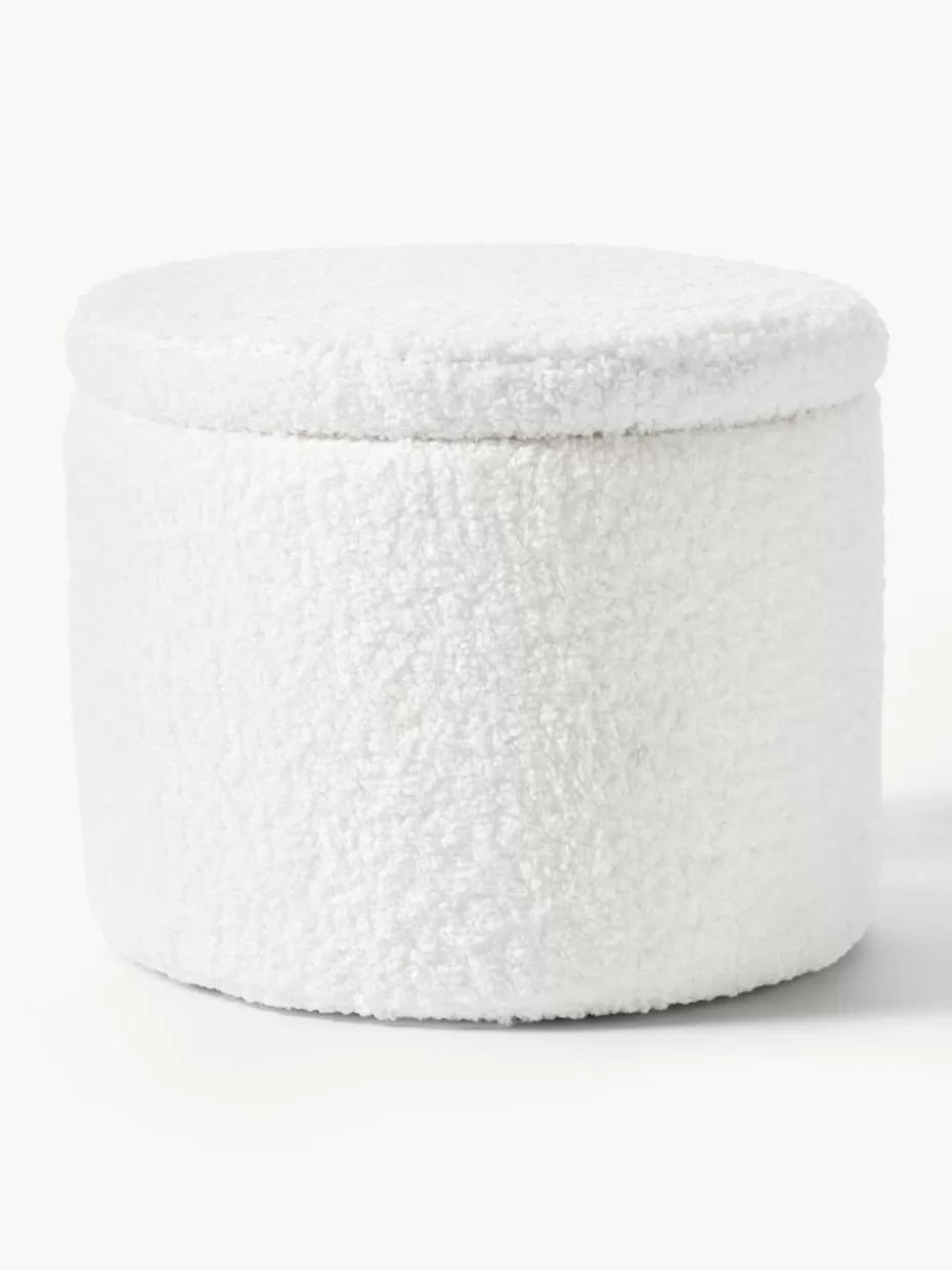 Flur Hocker | Hocker-Westwing Collection Teddy-Hocker Alida mit Stauraum Teddy Weiß