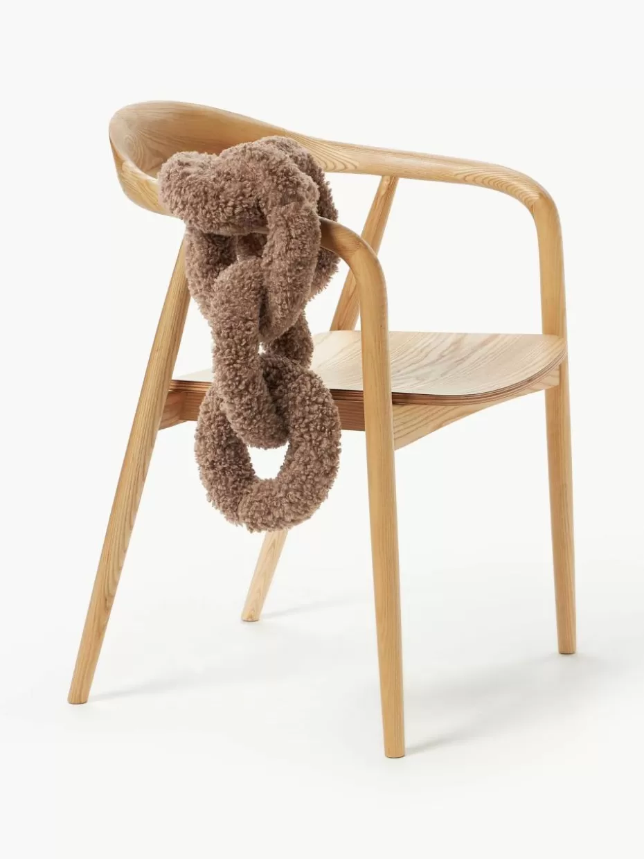 Dekokissen-Westwing Collection Teddy-Kissen Chain Dotty Nougat