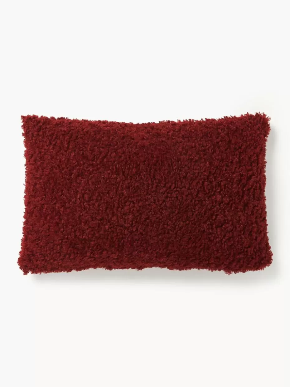 Weihnachtskissen | Dekokissen-Westwing Collection Teddy-Kissenhülle Dotty Weinrot