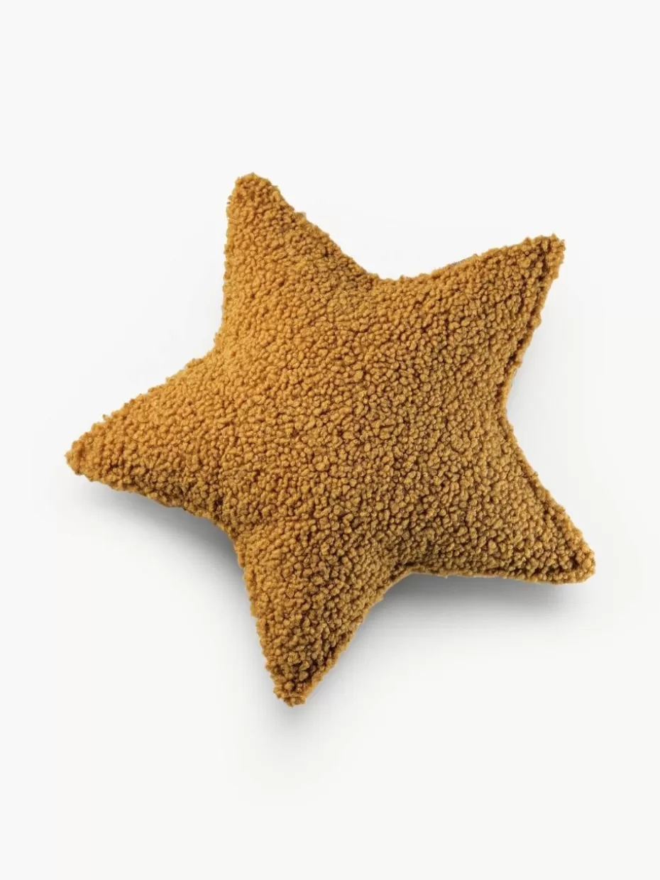 Kissen-Wigiwama Teddy-Kuschelkissen Star Senfgelb