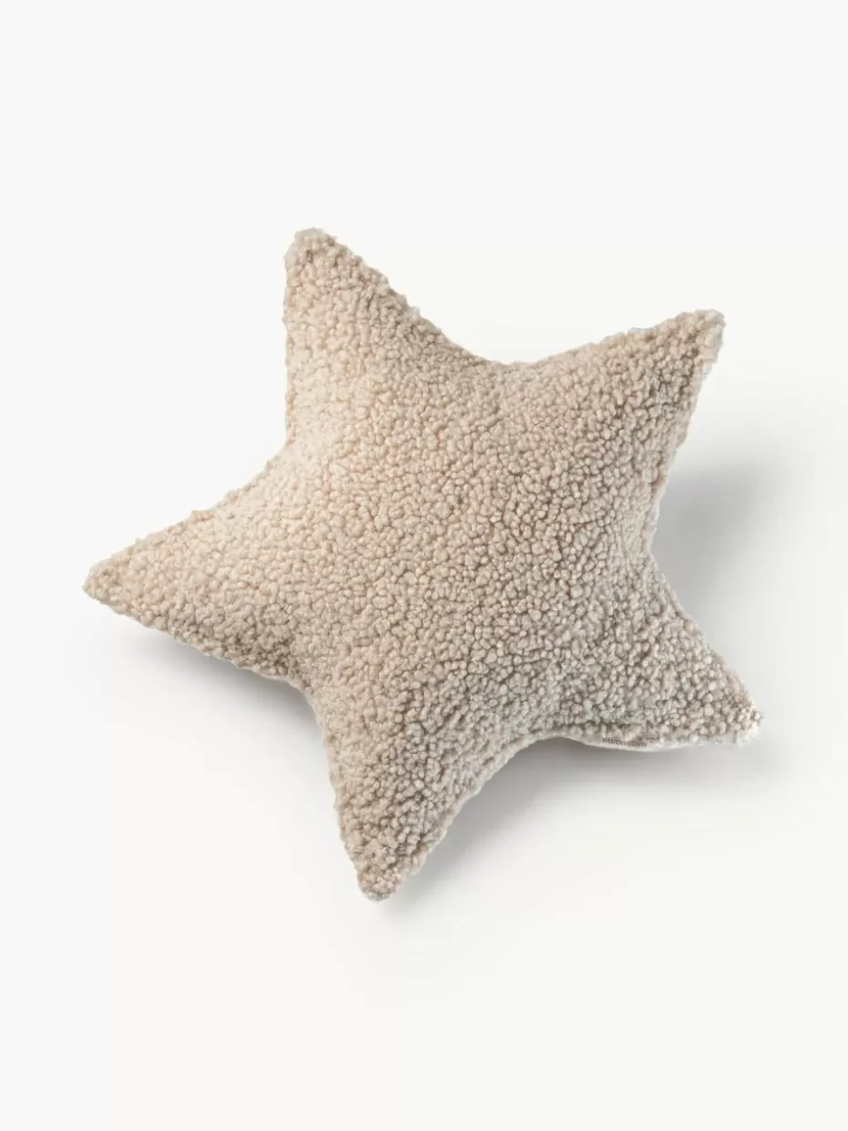Kissen-Wigiwama Teddy-Kuschelkissen Star Hellbeige