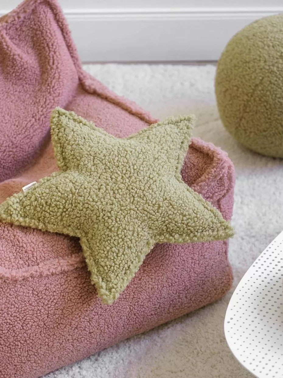 Kissen-Wigiwama Teddy-Kuschelkissen Star Hellgrün