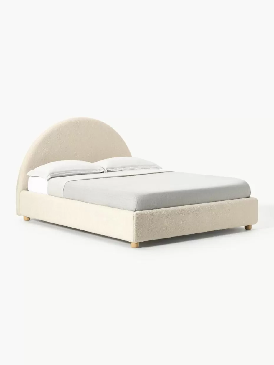Betten-Westwing Collection Teddy-Polsterbett Ebba mit Stauraum Teddy Hellbeige